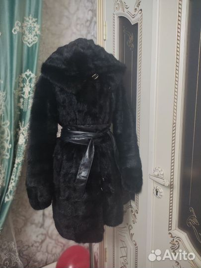 Шуба норковая с капюшоном 46 48 бу