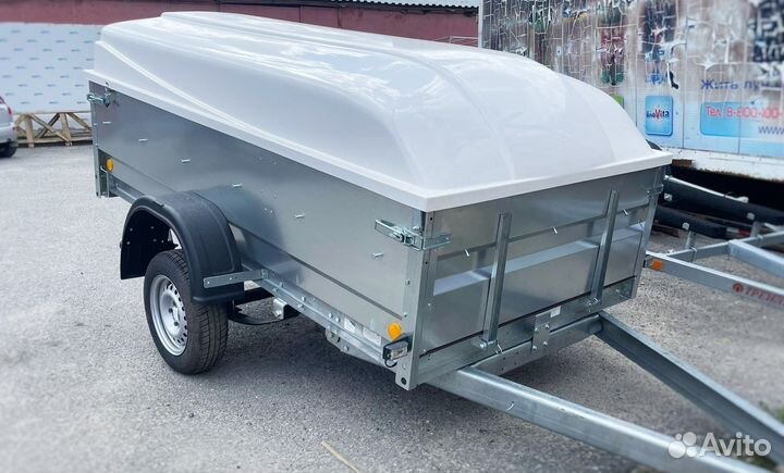 Прицеп с пластиковой крышкой Трейлер 2,6х1,3х0,5