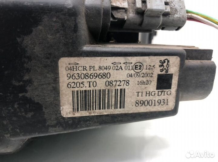 Фара 9630869680 Peugeot 206 (1998-2006)