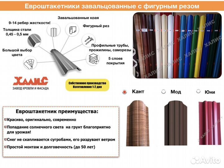 Штакетник металлический