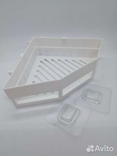 Полка настенная навесная угловая на липучках