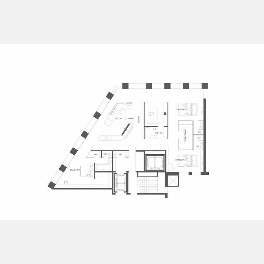 3-к. квартира, 240 м², 2/8 эт.