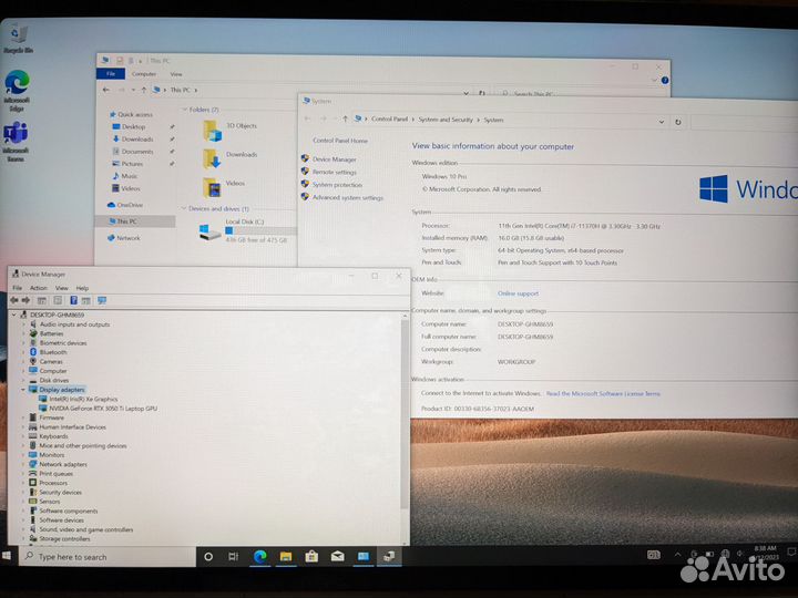 Microsoft surface laptop studio i7/16/512 rtx 3050