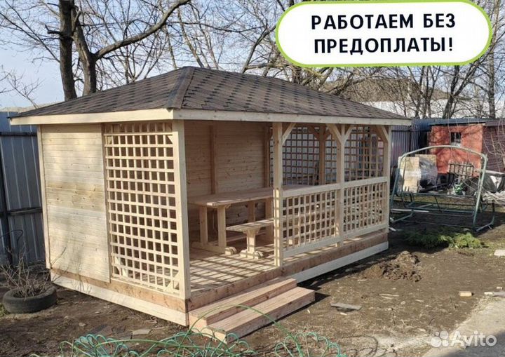 Беседки из дерева для дачи