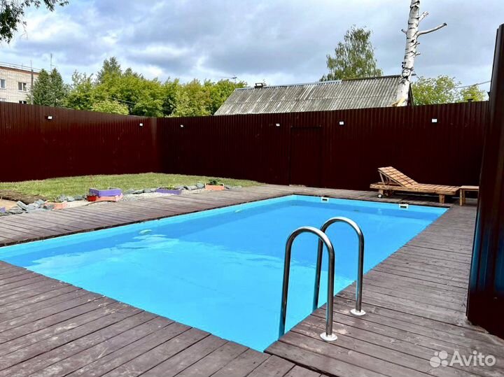 Баня на дровах с подогреваемым бассейном