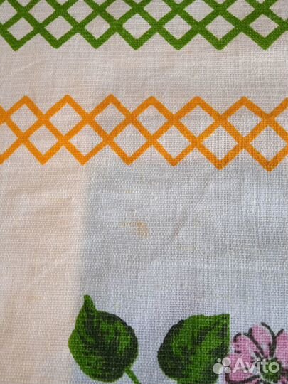 Скатерть набивная лен- хлопок.СССР. Новая