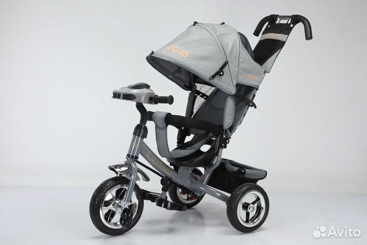 Трехколесный велосипед серый новый