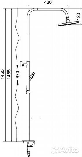 Душевая стойка черная