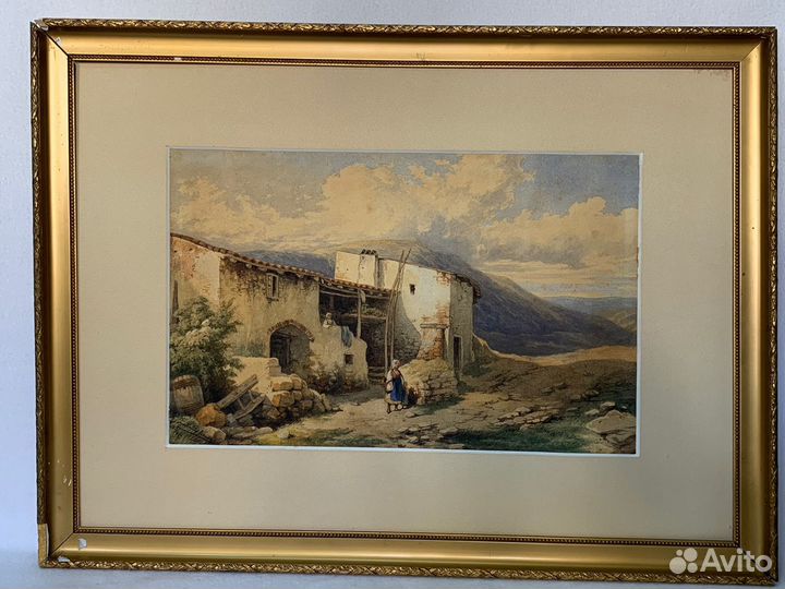 Картина пейзаж. Фердинанд Крумгольц (Ferdinand Kr