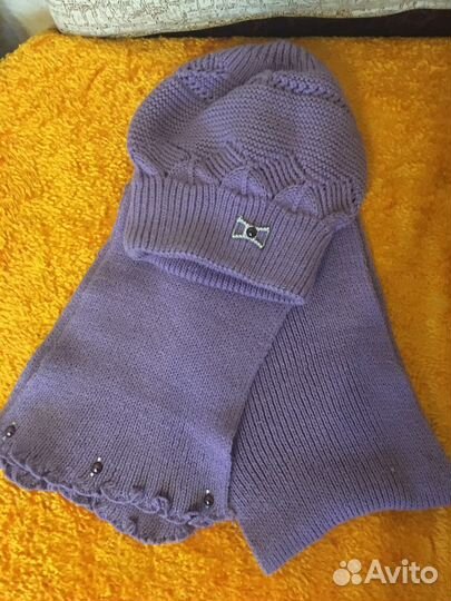 Шапочка с шарфом