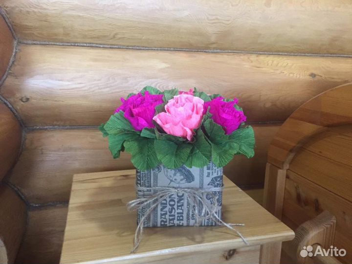 Букет из гофрированной бумаги с конфетами