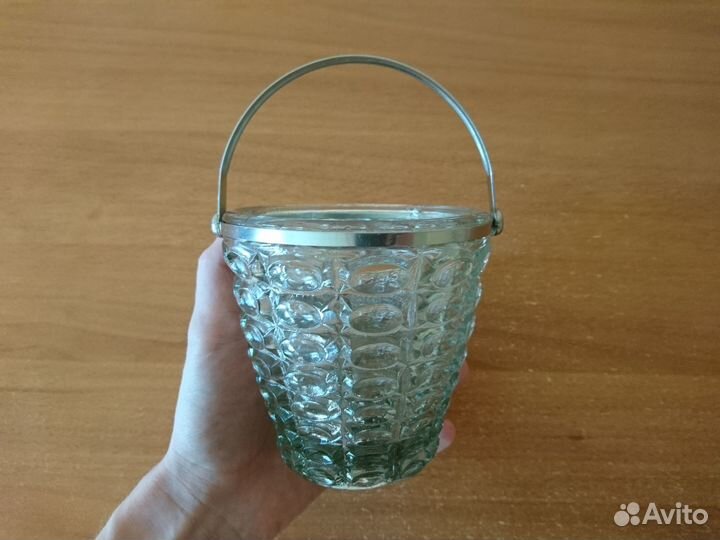 Вазочка конфетница ведерко с ручкой СССР