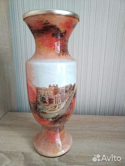 Ваза-кубок, стекло алюминий, СССР