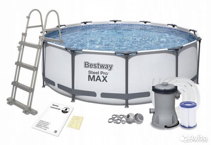 Каркасный бассейн bestway 366 100,с лестницей