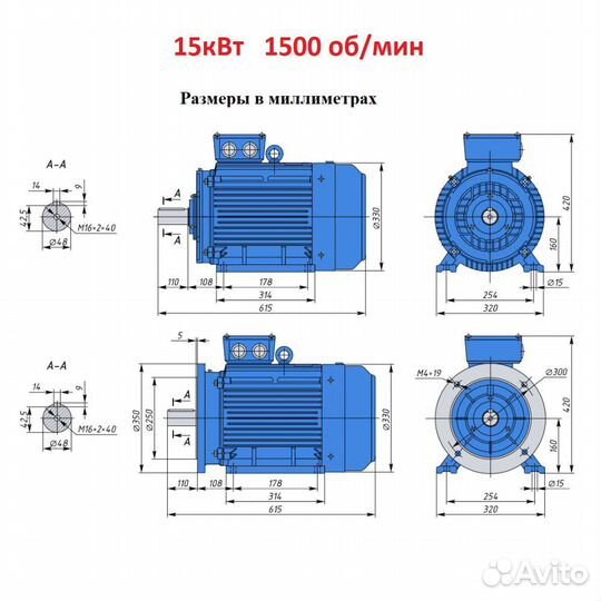 Электродвигатели 15кВт в наличии