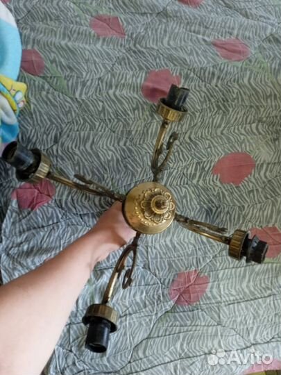 Бронза люстра четырехрожковая СССР