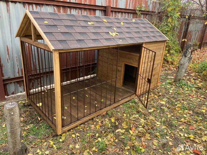 Вольер для собаки с будкой