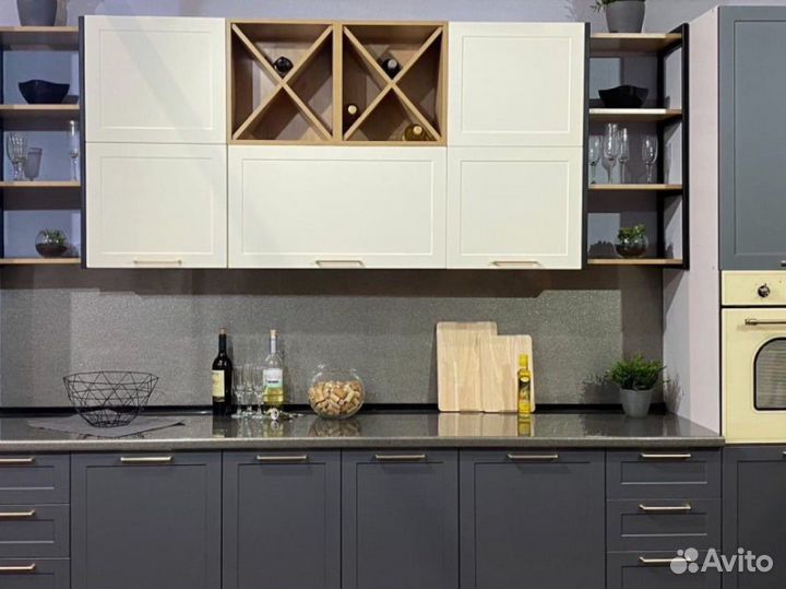 Серая кухня прямая