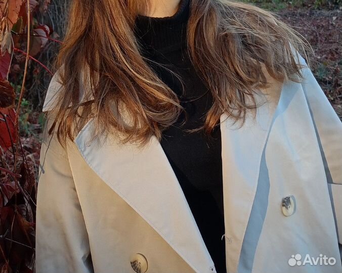 Плащ женский укороченный оверсайз 46