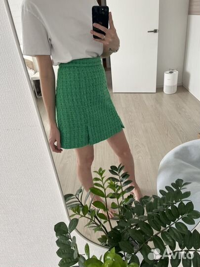 12 storeez юбка мини твидовая