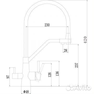 Смеситель для кухни под фильтр Fmark FS0662-L04 сатин