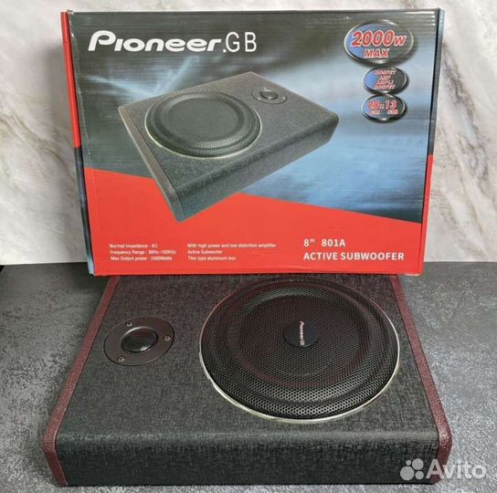 Активный сабвуфер напольный Pioneer 2000w новый