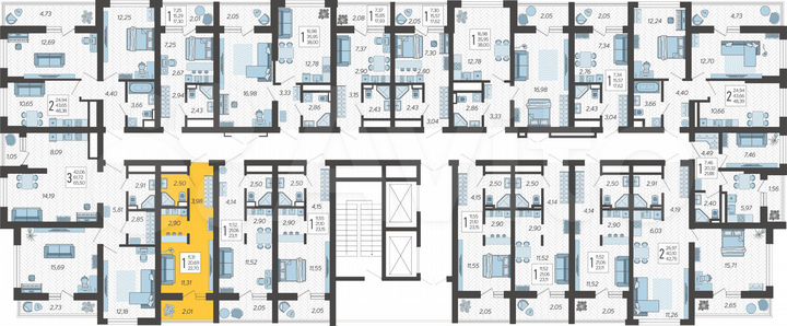Квартира-студия, 22,7 м², 13/19 эт.