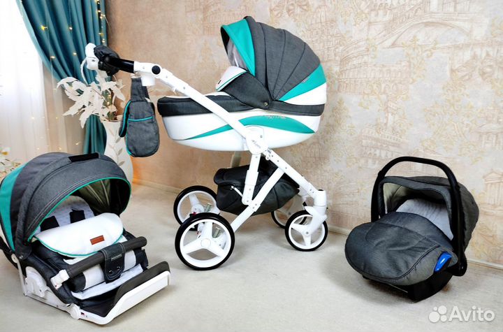 Шикарная коляска Adamex Barletta New 3в1/2в1