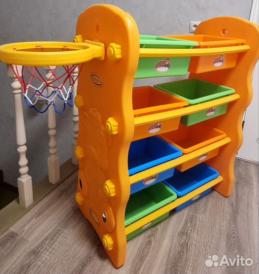 Стелаж детский для игрушек Edu-play 3 в 1