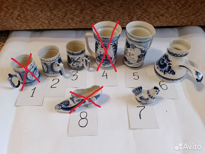 Набор посуды гжель