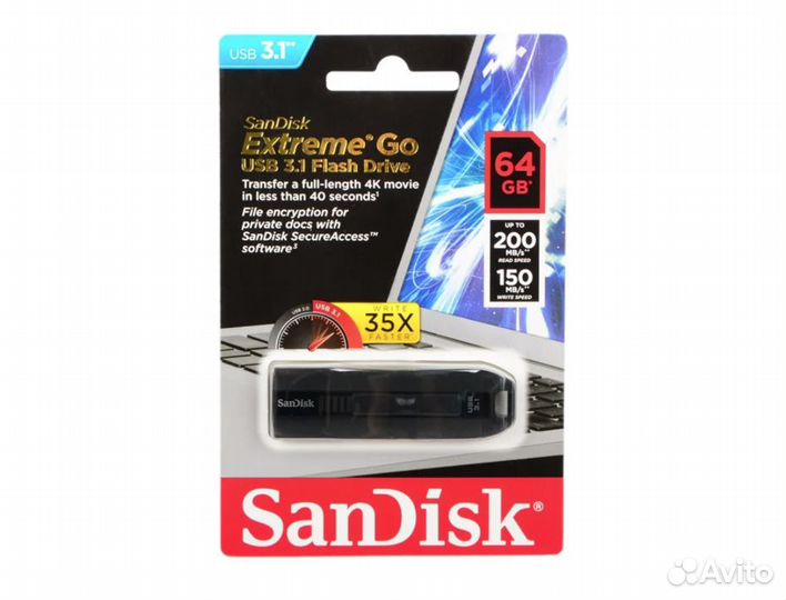 Flash Usb 3.1 SanDisk Extreme GO на 64GB