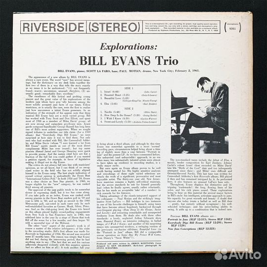 Bill Evans - Explorations (US Riverside 1966) EX+
