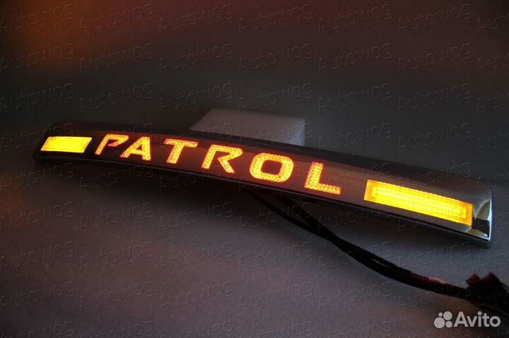 Планка Patrol Y62 над задним номером, хром, с подс