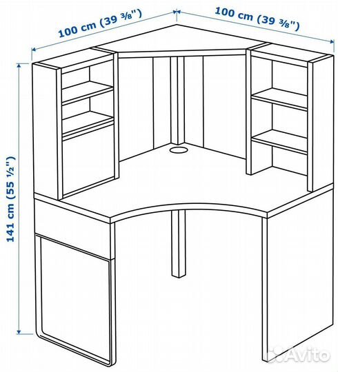 Угловой письменный стол икеа