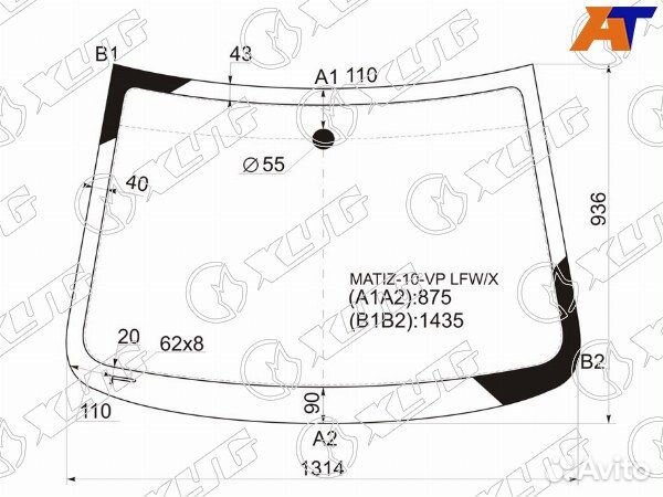 Стекло лобовое daewoo matiz