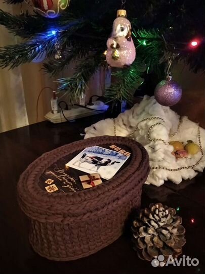 Корзинка интерьерная с крышкой