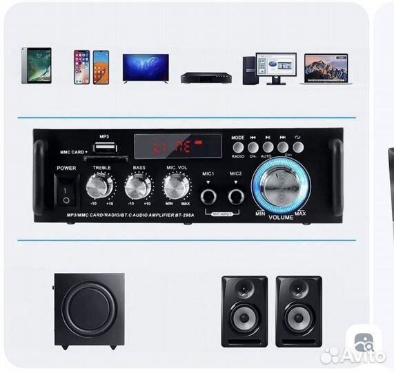 Усилитель мощности звука с bluetooth