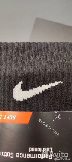 Высокие носки Nike Perfomance Cotton белый черный