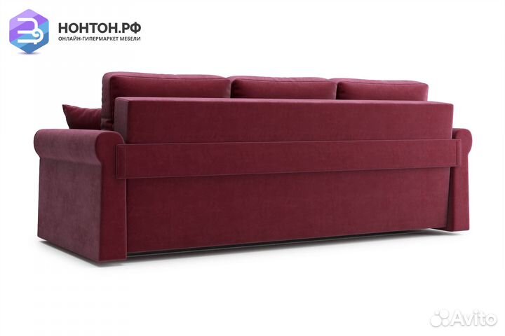 Диван еврокнижка Лира 3-х местный бордовый