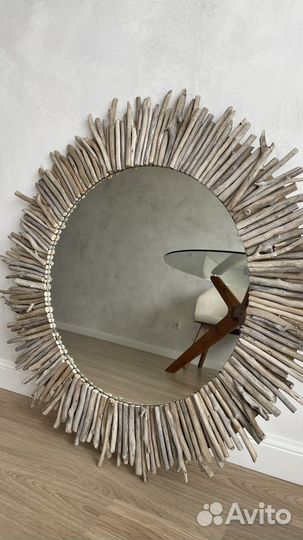 Круглое настенное зеркало Sea Driftwood