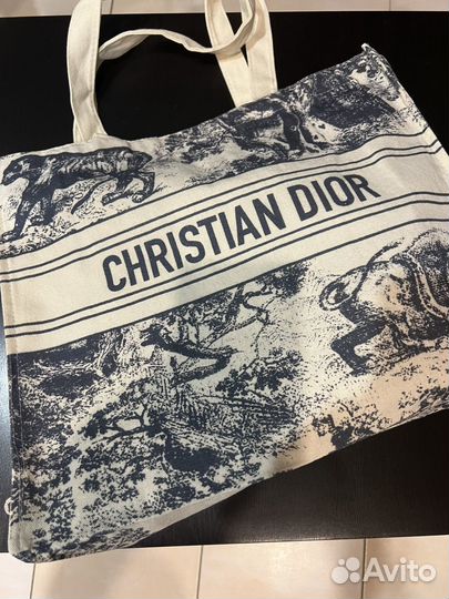 Christian dior шопер холщёвый vip gift новый