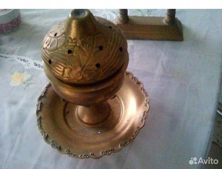 Светильник и подсвечник бронза с латунью