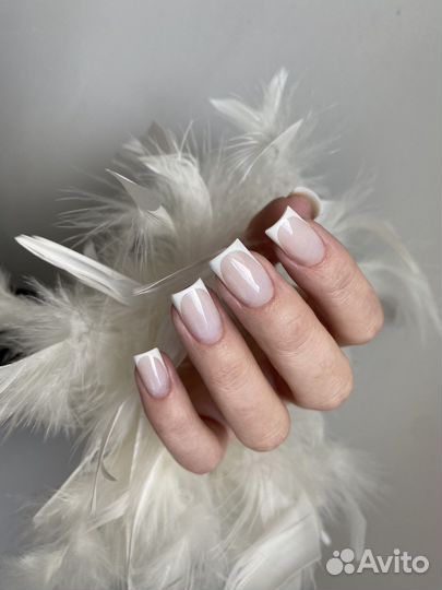 Комби маникюр+укрепление гелем