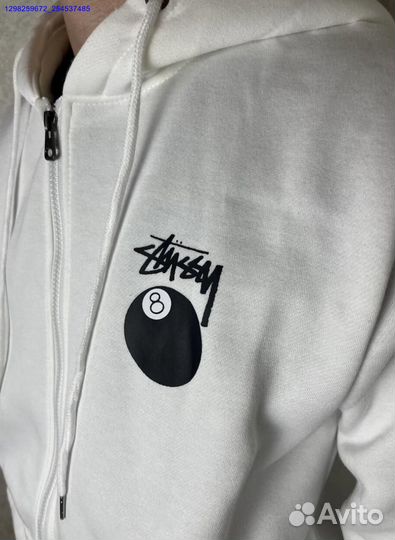 Зип худи Stussy белое (Арт.31030)