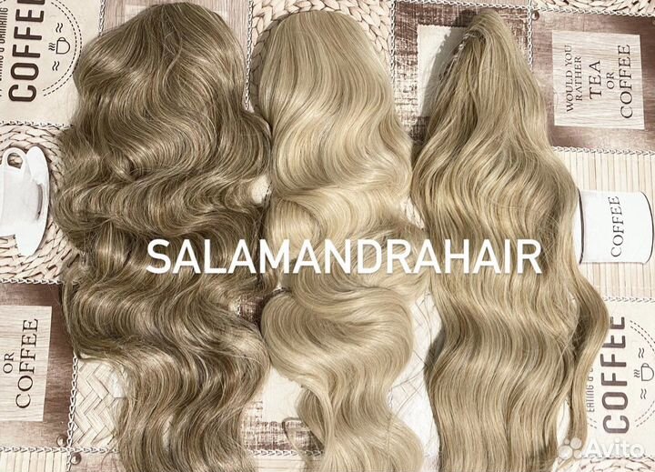 Хвосты на ленте на заколке накладной любой оттенок