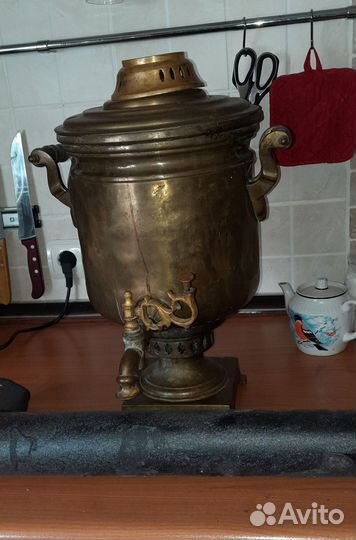 Самовар на дровах медный