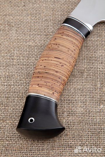 Тяпка 3 95Х18 камень рукоять береста