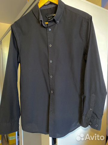 Черная рубашка мужская, М, фирма Zolla