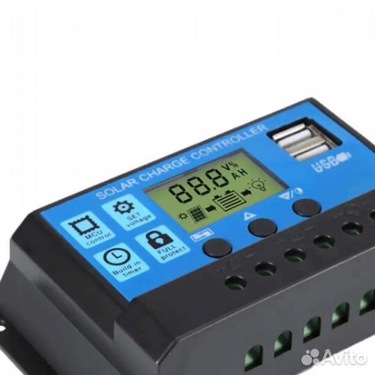 Контроллер заряда солнечной батареи 10А, 12/24 В