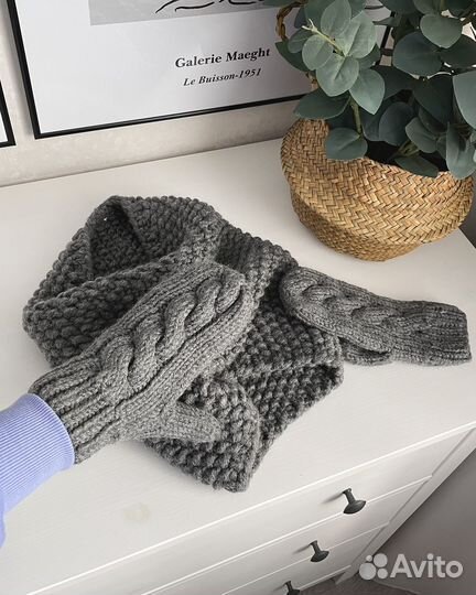 Комплект зимний снуд и варежки